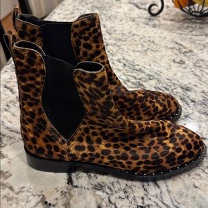 Rebecca Minkoff Leopard Print Chelsea Boots size 10 NWOT